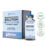 Parrox Reconstitution Solution 2-Pack, 2 x 30mL Premium Glass Vials with Deionized Water & 0.9% Benzyl Added, Laboratory Grade, Ultra Clean, High Purity Solution, Made in USA