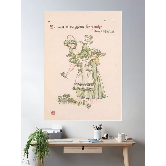 Parsely - Taming Of The Shrew Poster Wall Art, Modern Wall Decor For Living Room Bedroom, 12x18 UNFRAMED