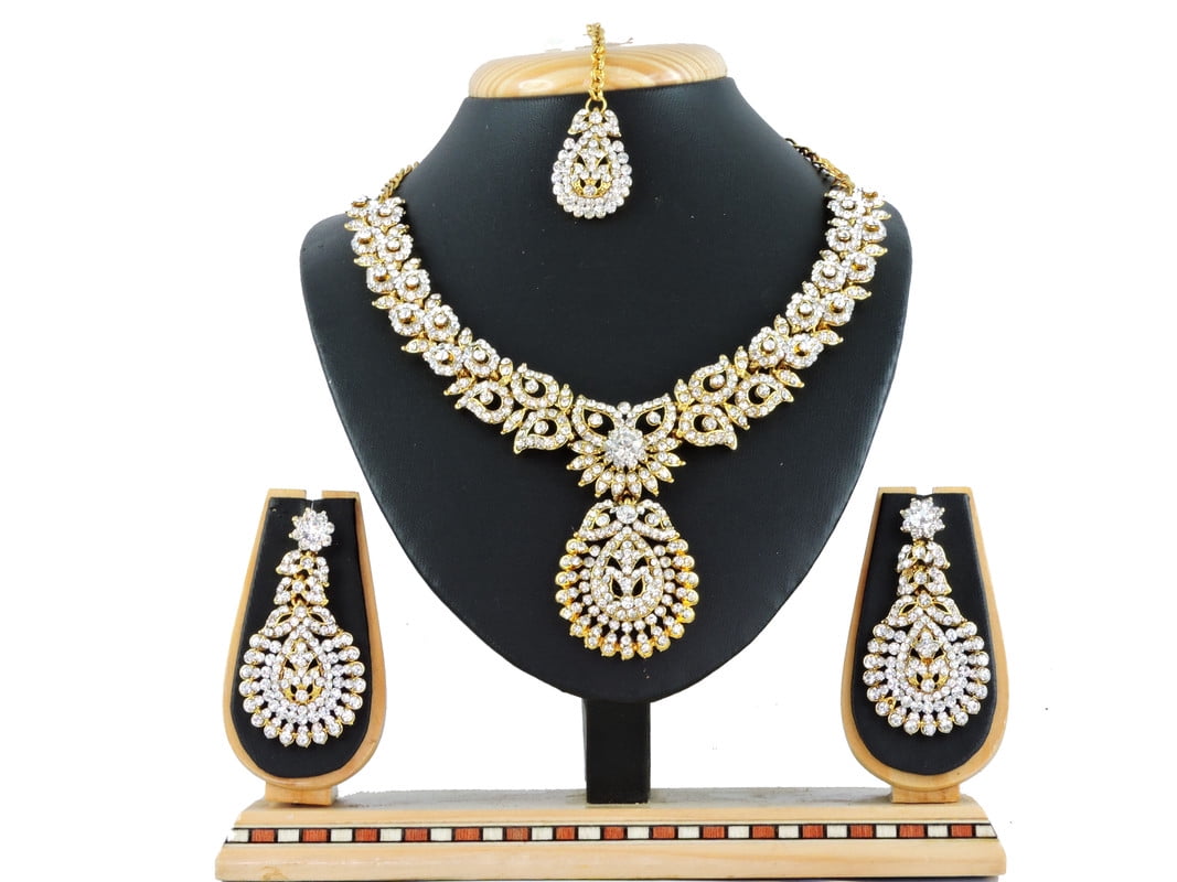 Efulgenz Indian Jewelry Set Traditional Kundan Crystal Faux
