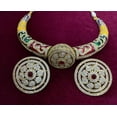 thumbnail image 1 of Parshwa Creations Women's Indian Gold Plated Jewelry Set, Traditional Meenakari Choker Rajput Hasli Necklace Earrings Rhinestone Kundan Pearl Stud Jewelry For, Wedding, Engagement & Festive Occasions, 1 of 1