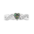 thumbnail image 1 of Parsley: 0.6ct Heart-cut Mystic Topaz Ice CZ Crossover Infinity Promise Ring Sterling Silver sz 9.0, 1 of 1