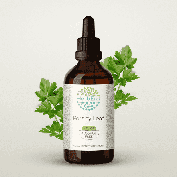 HerbEra Parsley Leaf Tincture, Herbal Dietary Supplement for Immune System Support, Parsley (Petroselinum crispum) Dried Leaf Extract, Natural, Alcohol-Free, Drops 4 oz