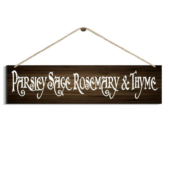Parsley Sage Rosemary & Thyme Wooden Wall Signs 16" X 4" Decorative Wood Sign Home Kitchen Decor