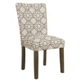 thumbnail image 1 of Parson Dining Chairs with Trellis Patterned Fabric Upholstered Seating, Beige and Gray, Set of Two, 1 of 10