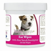 Parson Russell Terrier Ear Cleaning Wipes with Aloe & Eucalyptus for Dogs - 100 Count