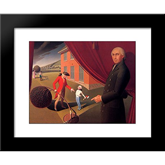 Parson Weem's Fable 20x24 Framed Art Print by Grant Wood
