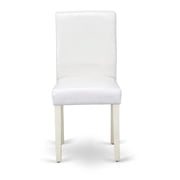 Parsons Dining Chairs Set of 2, Modern Upholstered, High-Quality Solid Wood, Faux Leather, Linen White Color, Easy Assembly, Versatile Seating, Dimensions 21"L x 17"W x 35"H