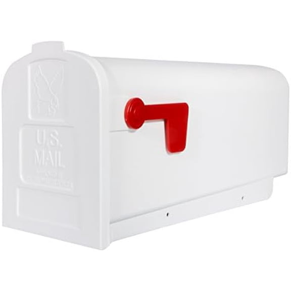 Parsons Plastic Post Mount Mailbox, Compatibility Code A, PL10W0AM, White, Medium Capacity, 1 Count (Pack of 1)