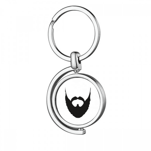 Part Beard Man Expression Rotating Keychain Metal Keyring Holder