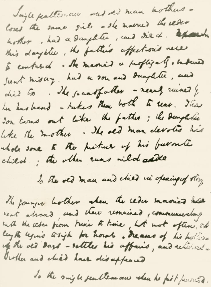 Part Of Charles Dickens Manuscript Notes Re The Plot Of The Old Curiosity Shop Charles John Huffam Dickens 1812 Canvas Art - Ken Welsh Design Pics (12 x 16)