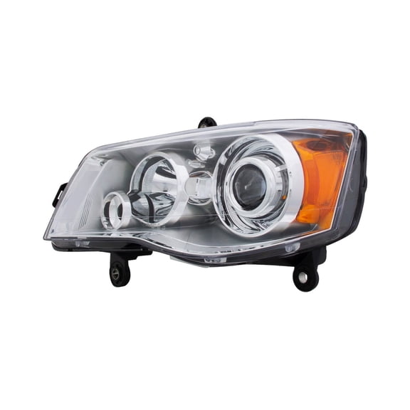 Part Synergy Replacement for Driver Side Replacement Headlight Plastic Chrome housing, clear lens
