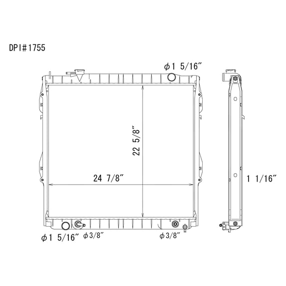 Part Synergy Replacement for Engine Coolant Radiator Aluminum