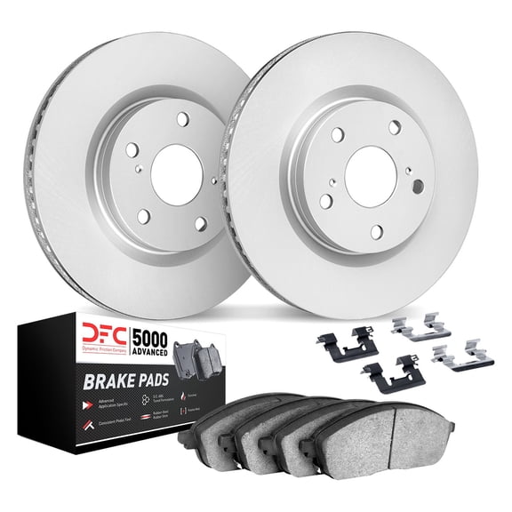 Part Synergy Replacement for Honda Accord 2016-2017 Plain Front Brake Kit Cast Iron & Ceramic Cast Iron & Ceramic Silver