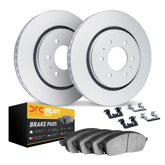 Part Synergy Replacement for Toyota FJ Cruiser 2007-2014 Geospec Plain Front Brake Kit with Heavy Duty Brake Pads Cast Iron; Ceramic Silver