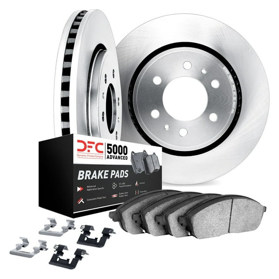 Part Synergy Replacement for Toyota FJ Cruiser 2007-2014 PRO-KIT 5000+ Plain Front Brake Kit Cast Iron, Ceramic, Semi-Metallic Silver