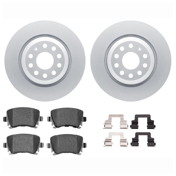 Part Synergy Replacement for Volkswagen CC 2009-2016 EURO-KIT 5000+ Plain Rear Brake Kit Cast Iron; Ceramic Silver