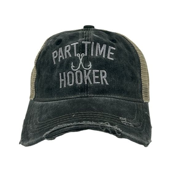 Part Time Hooker Hat Funny Fishing Graphic Novelty Trucker Cap
