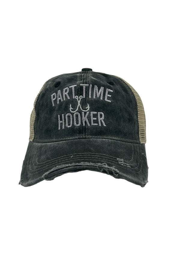 Part Time Hooker Hat Funny Fishing Graphic Novelty Trucker Cap