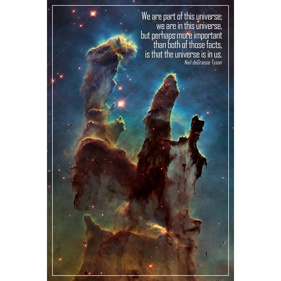 We Are Part of This Universe NDT Famous Motivational Inspirational Quote Solar System Space Science Kids Map Galaxy Classroom Chart Earth Pictures Outer Planets Cool Wall Art Print Poster 12x18