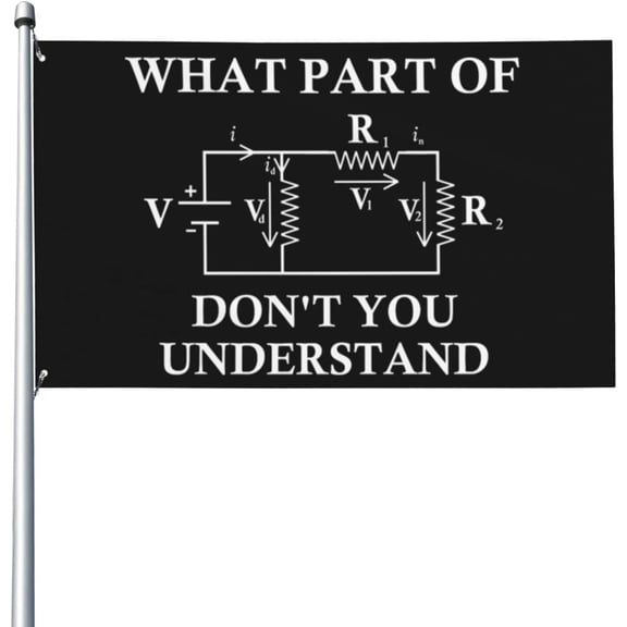 What Part Of Don't You Understand Funny Electrician Electrical Engineer Flags Black Garden Flag Indoor Yard Flag Outdoor Banner for Patio Garden Yard Home Decorations Birthday Tapestry Gifts 3 X 5 Ft