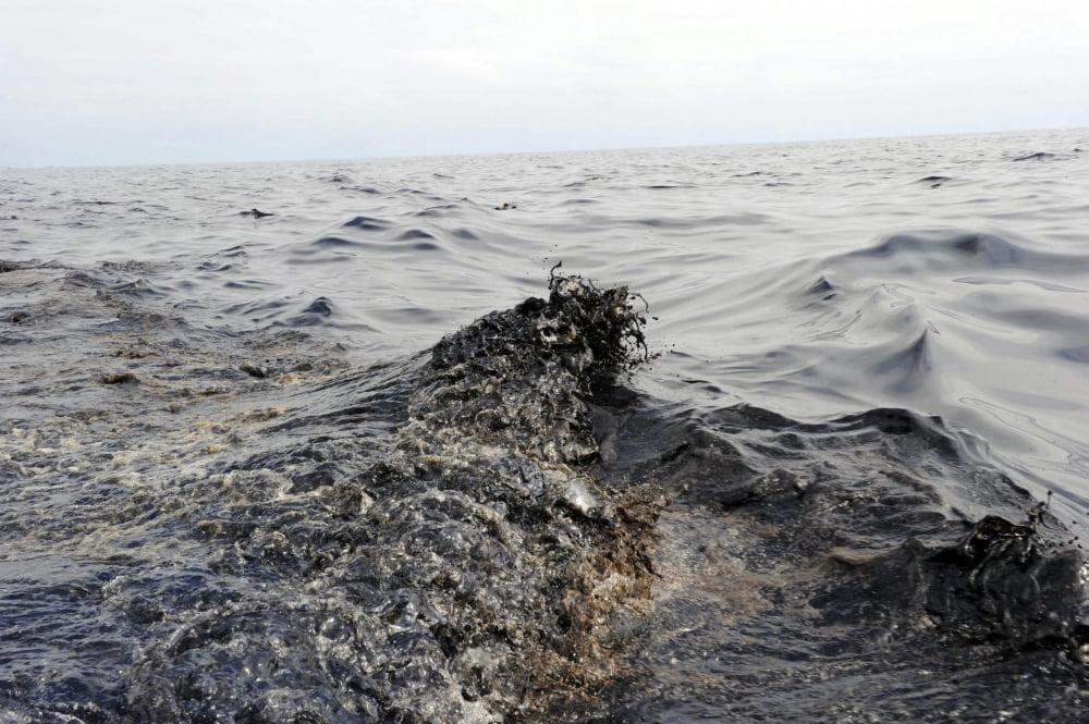 Part of an oil slick in the Gulf of Mexico Canvas Art - Stocktrek Images (34 x 23)