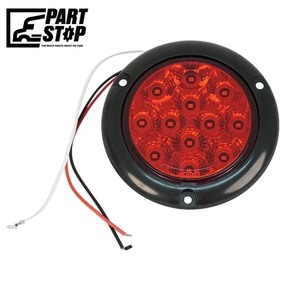 PartStop 4 Inch Round LED Trailer Tail Light Stop Turn Backup with Grommet Plug 12V Replaces F00858S125