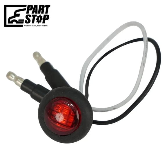 PartStop Mini LED Side Marker Light 3/4 Inch Round Red Clearance Marker with Pigtail Wire Replaces F00868S125