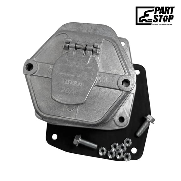 PartStop SAE J560 7-Way Round Pin Trailer Socket Heavy Duty Receptacle