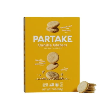 Partake Vanilla Wafers, Vegan & Gluten-Free, Shelf-Stable, Crunchy, Baked, 7 oz