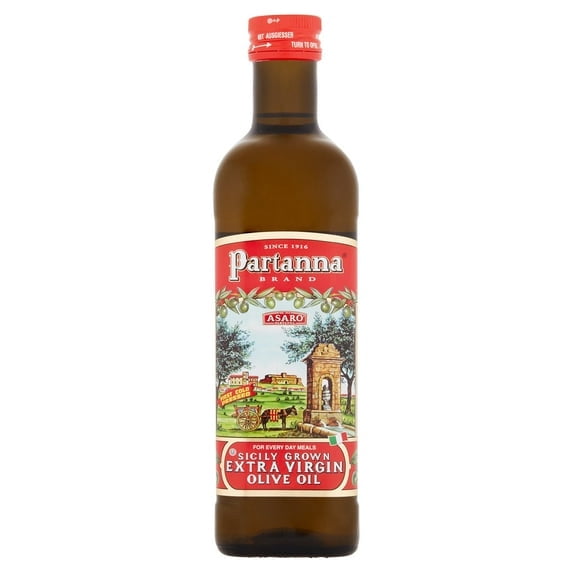 Partanna Asaro Sicily Grown Extra Virgin Olive Oil, 25.5 fl oz ( 2 Pack )