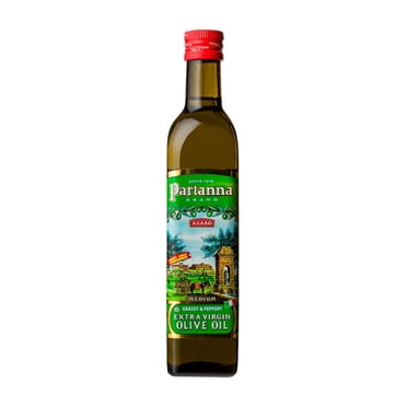 Partanna Everyday Medium Extra Virgin Olive Oil - -Premium Castelvetrano & Cerasuola Oil - High Polyphenol - First Cold Pressed - Early Harvest in Sicily -  16.9oz (500 ML) Glass