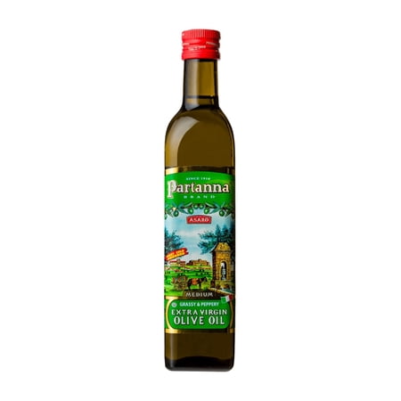 Partanna Everyday Medium Extra Virgin Olive Oil - Premium Castelvetrano Olive Oil - Harvested in Sicily - Pure Authentic Italian - Rich in Flavor - First Cold Pressed - 16.9oz (500 ML) Glass