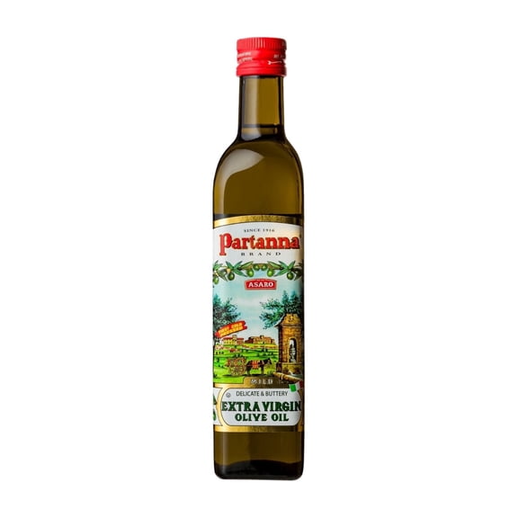 Partanna Everyday Mild Extra Virgin Olive Oil - Castelvetrano & Bianolilla Oil - High Polyphenol - First Cold Pressed - Early Harvest in Sicily - Award Winning Italian EVOO - 16.9oz (500 ML) Glass