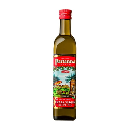 Partanna Robust Extra Virgin Olive Oil - Premium Castelvetrano Olive Oil - Harvested in Sicily - Pure Authentic Italian - Monovarietal - Rich in Flavor - First Cold Pressed - 16.9oz (500 ML) Glass