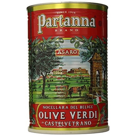 Partanna Whole Castelvetrano Olives - Authentic Sicilian - Product Of Italy - Premium Handpicked Imported Italian Green Olives Great For Every Occasion - 88 oz (5.5 LBS) Can