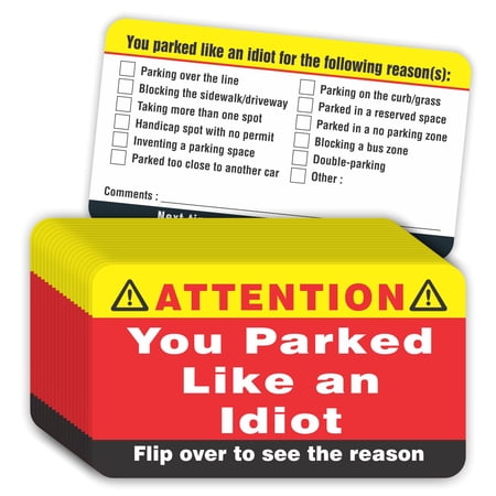 Parth Impex Bad Parking Cards "Card Stock" 100 Sheets, 3.5in x 2in, 100 Count, 100 Pack