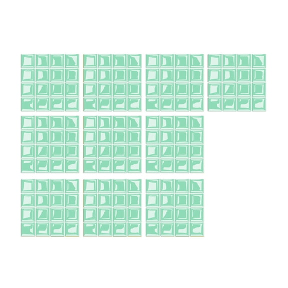 Partheme 10Sheets/Set 3D Crystal Tile Wall Sticker Self-Adhesive DIY Kitchen Bathroom Colorful Wall Vinyl Waterproof Tile Sticker, Mint Green