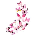 thumbnail image 1 of Partheme 12PCS 3D Colorful Butterfly Wall Stickers, Butterfly Wall Decals, Removable Butterflies Art Decor Crafts for Party Offices Bedroom Room Sticker Set , Pink, 1 of 7