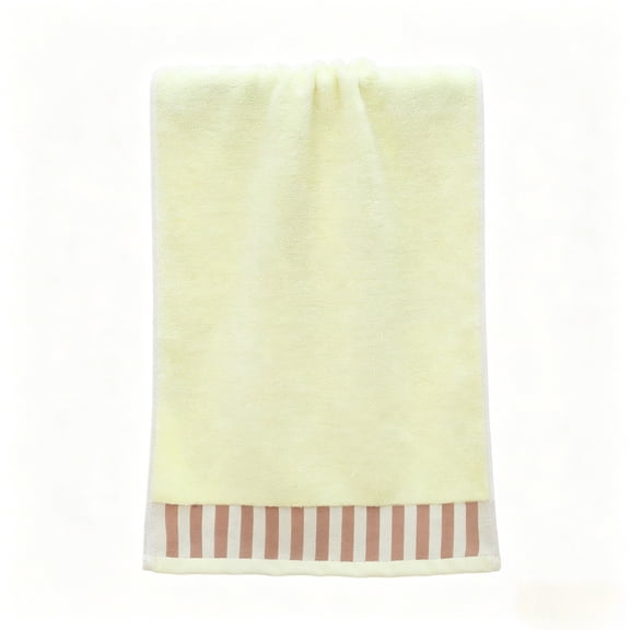 Partheme 13x29 Inch Understated Cotton Towel, Soft Absorbent Bath Towel, Fast Dry Hand Towel 4 Colors for Bathroom Kitchen Gym Summer Must Have, Yellow