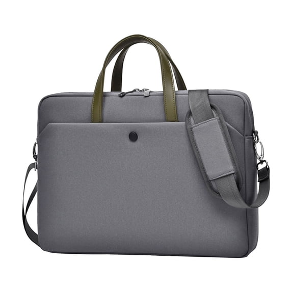 Partheme 14 Inches Laptop Bag Messenger Shoulder Bag for Tablet, Sleek Water Repellent Fabric Travel Storage Case for Notebook, Durable, Gray
