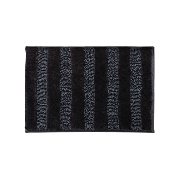 Partheme 16x24 in Small Bathroom Rugs, Extra Soft Absorbent Chenille Bath Rugs, Quick Dry, Machine Washable Bath Mats for Bathroom Floor, Tub and Shower, Home Decor Accessories, Dark Gray