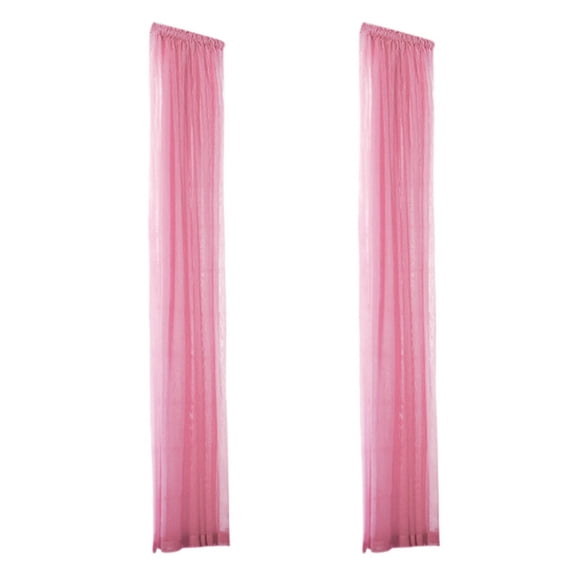 Partheme 2 Piece Sheer Window Panel Pastel Colorful Curtains Set Tulle Rod Pocket Drapes for Classroom Playroom Nurseries Living Room Bedroom Office Decorations, Pink