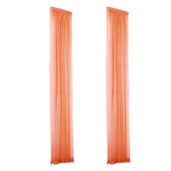 Partheme 2 Piece Sheer Window Panel Pastel Colorful Curtains Set Tulle Rod Pocket Drapes for Classroom Playroom Nurseries Living Room Bedroom Office Decorations, Orange
