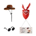 thumbnail image 1 of Partheme 23inch Porch Goose Costume Triangular Scarf Cowboy Hat Set, White Goose Decoration for Garden Lawn, Patriotic Outfit Accessories, Red, 1 of 7