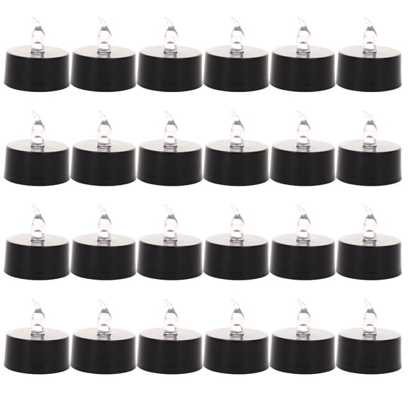 Partheme 24PCS Battery Operated Flameless Votive LED Little Candle, Realistic Bright Flickering Electric Fake Night Tea Light Halloween Pumpkin Wedding Party Table Centerpieces,As Show