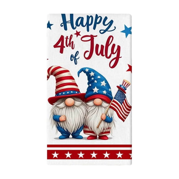 Partheme 24x16 Inch Patriotic Themed Kitchen Towel, Independence Day Cleaning Cloth, Cotton Absorbent Dishcloth, Festive Print Fade Resistant for Kitchen Wiping Drying, C