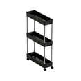 thumbnail image 1 of Partheme 24x16x5in 3 Tier Kitchen Shelving with Wheels Unit Narrow Space Storage Rack, Multi Tier Rolling Cart for Living Room, Bathroom Organizer Home, Black, 1 of 6