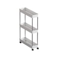 thumbnail image 1 of Partheme 24x16x5in 3 Tier Kitchen Shelving with Wheels Unit Narrow Space Storage Rack, Multi Tier Rolling Cart for Living Room, Bathroom Organizer Home, White, 1 of 6
