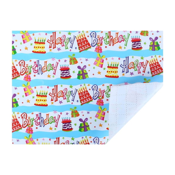 Partheme 28 x 20 in Birthday Wrapping Paper Roll - Colorful Happy Birthday Gift Wrap for Kids & Adults, Fun Party Design, Durable Gift Wrapping Paper for Birthday Presents , A