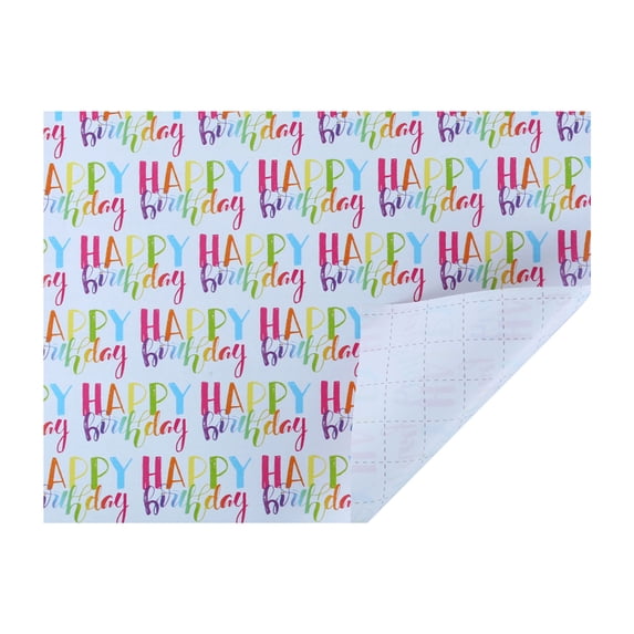 Partheme 28 x 20 in Birthday Wrapping Paper Roll - Colorful Happy Birthday Gift Wrap for Kids & Adults, Fun Party Design, Durable Gift Wrapping Paper for Birthday Presents , C